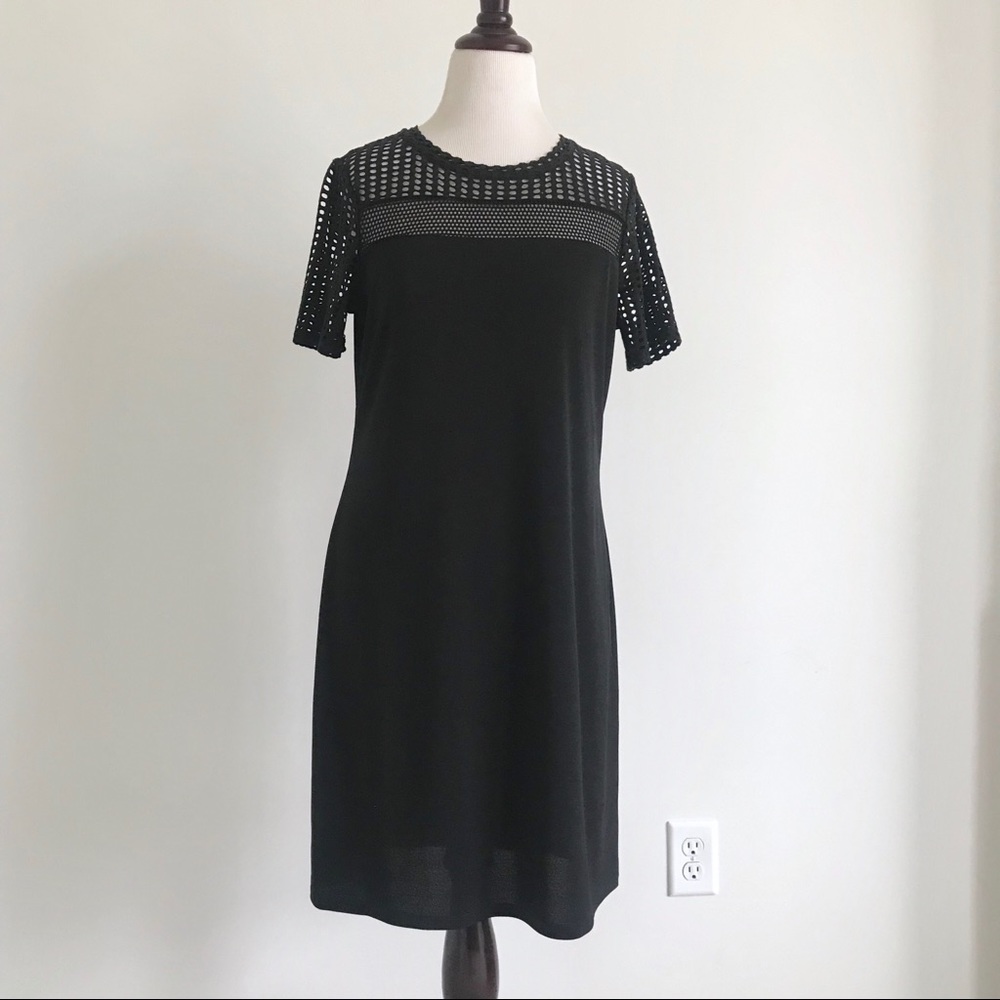Michael Kors Mesh Black Shift Dress
